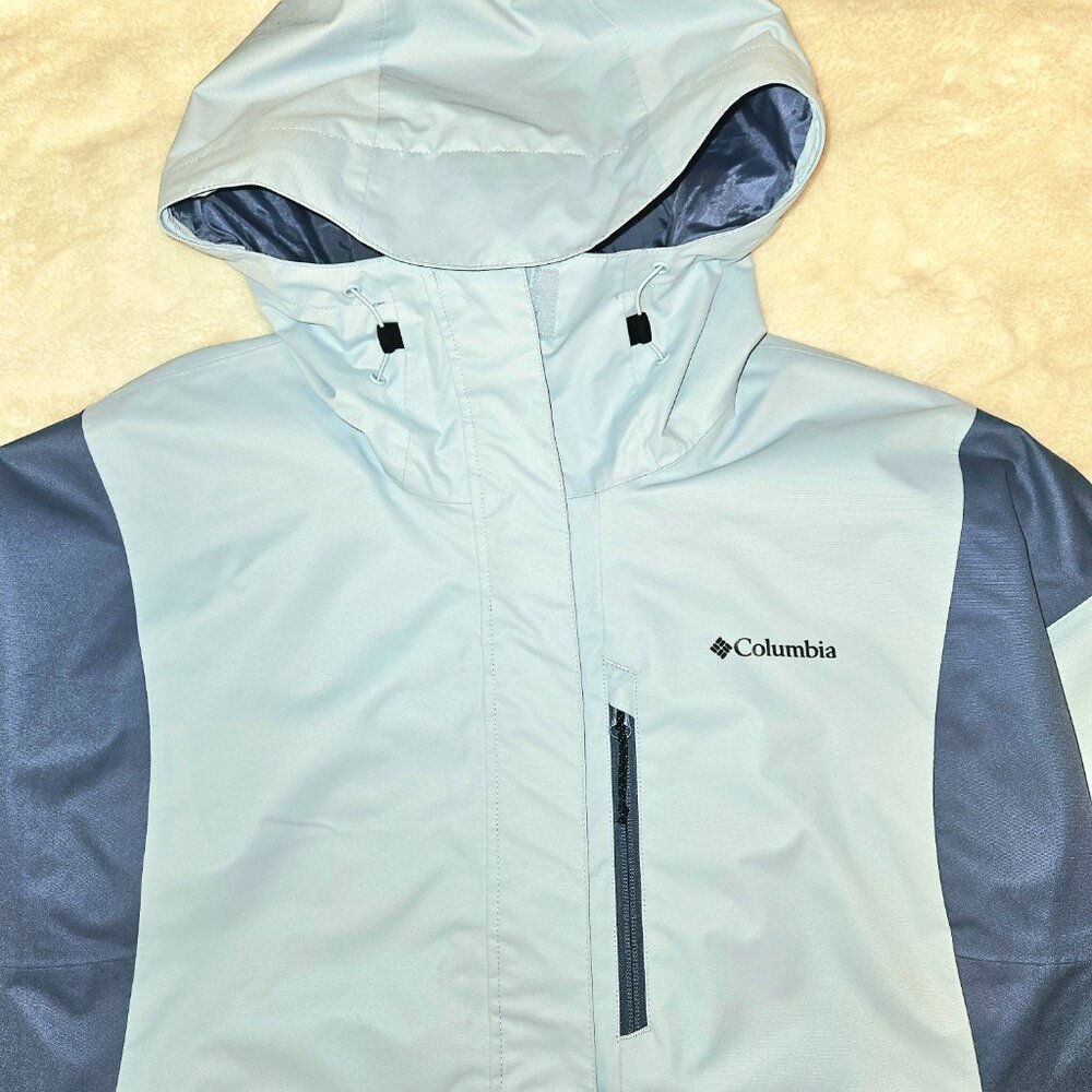 Columbia Women's Hikebound Rain Coat Jacket Omni-Tech Waterproof Blue Size 1X - Picture 3 of 9